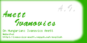 anett ivanovics business card